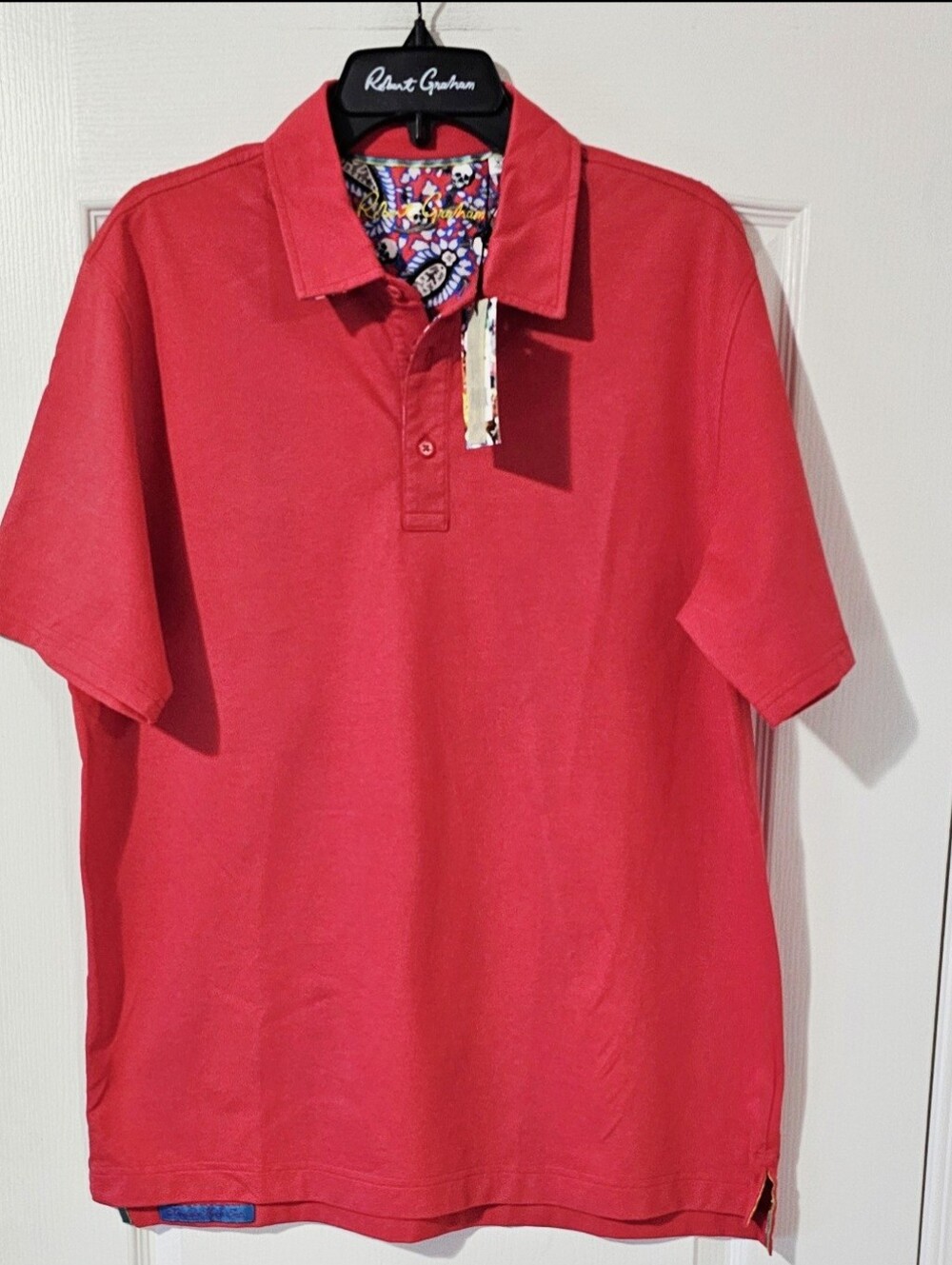 Robert Graham Vibrant Red Polo with Contrast Inner Collar